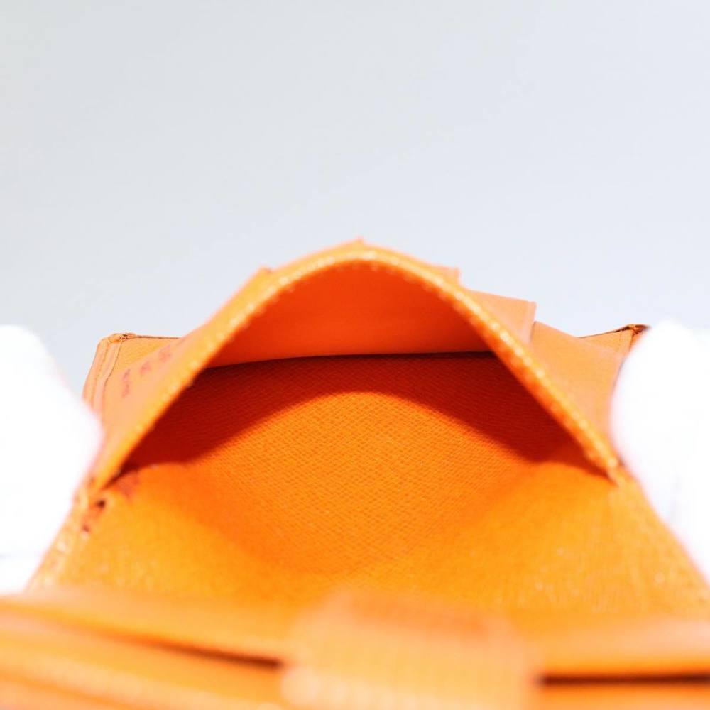 LOUIS VUITTON Epi Porte Billets Compact Bifold Wallet Mandarin M6355H Auth 58865 - Picture 9 of 16